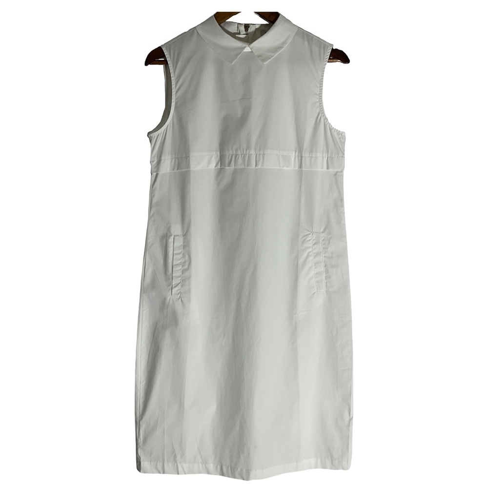 Stelen Sleeveless White Back Full Zipper Collared Hem Chest Panel Size Medium.